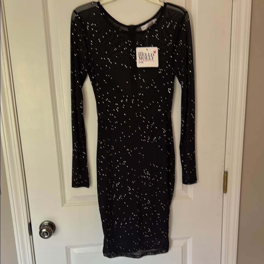 Hello Molly Black Long Sleeve Bodycon Dress